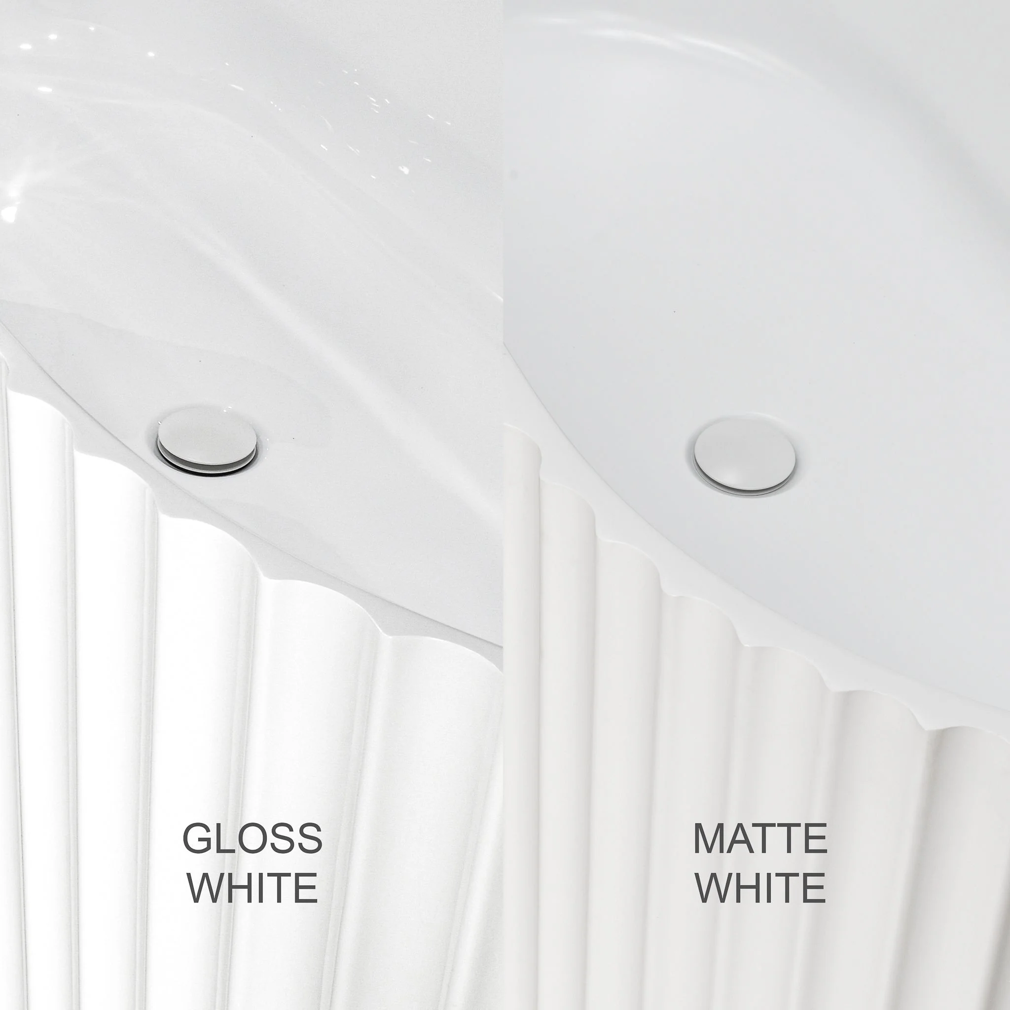 Agora Groove 1500mm Fluted Right Corner Freestanding Bath, Matte White - Image 8