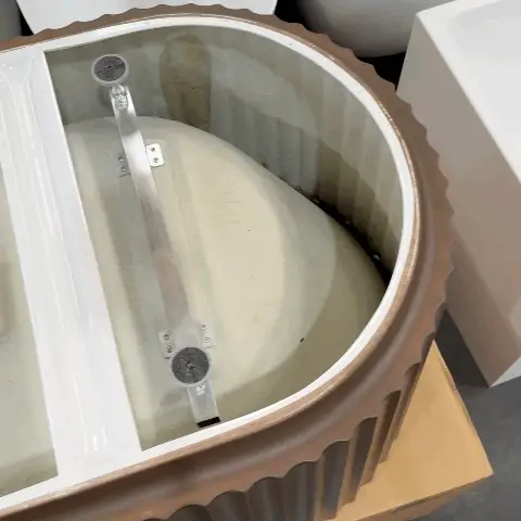 Agora Groove 1700mm Fluted Oval Freestanding Bath, Matte Chocolate Brown - SPECIAL EDITION - Image 7