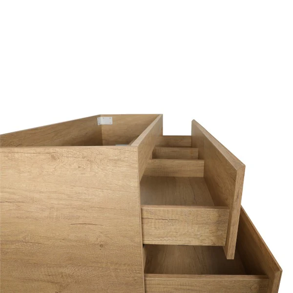 *Clearance* Alles 1200mm Wall Hung Vanity Cabinet | Alba Oak Woodgrain | - Image 6