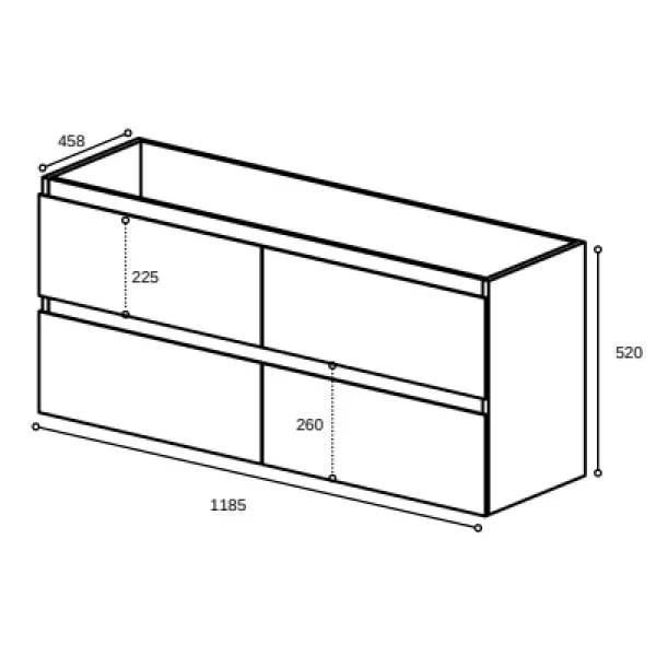 *Clearance* Alles 1200mm Wall Hung Vanity Cabinet | Villara Oak Woodgrain | - Image 6