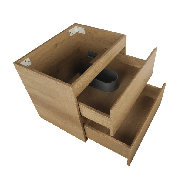 *Clearance* Alles 600mm Wall Hung Vanity Cabinet | Alba Oak Woodgrain | - Image 3