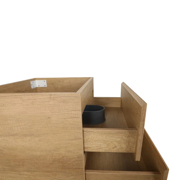 *Clearance* Alles 600mm Wall Hung Vanity Cabinet | Alba Oak Woodgrain | - Image 4