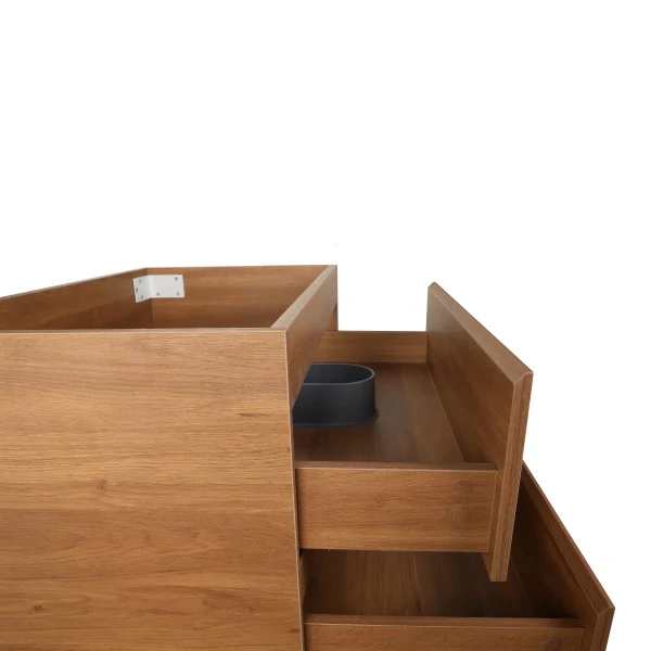 *Clearance* Alles 750mm Wall Hung Vanity Cabinet | Villara Oak Woodgrain | - Image 5