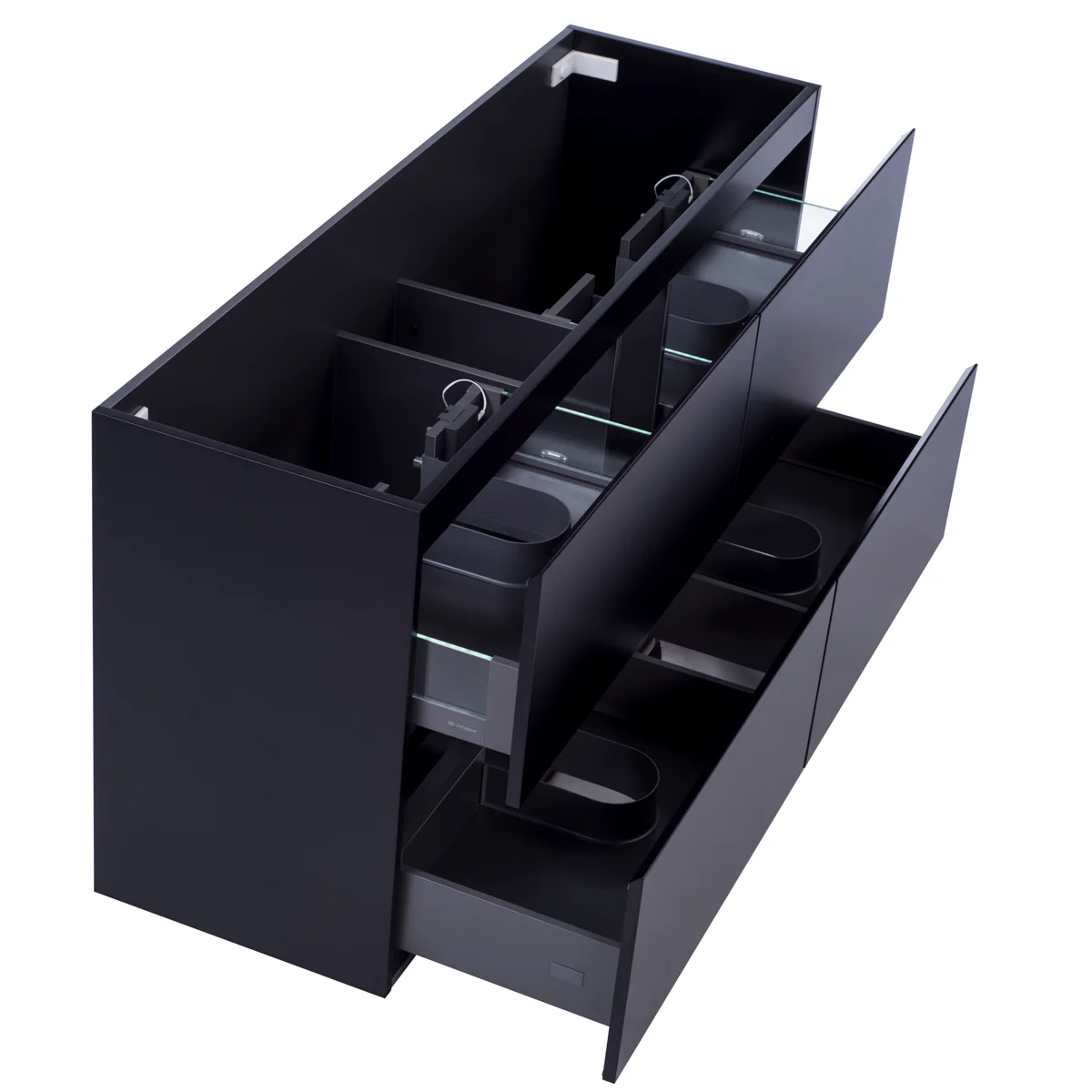 *Clearance* Alles Plus 1500mm Floor Standing Vanity Cabinet | Satin Black | - Image 3