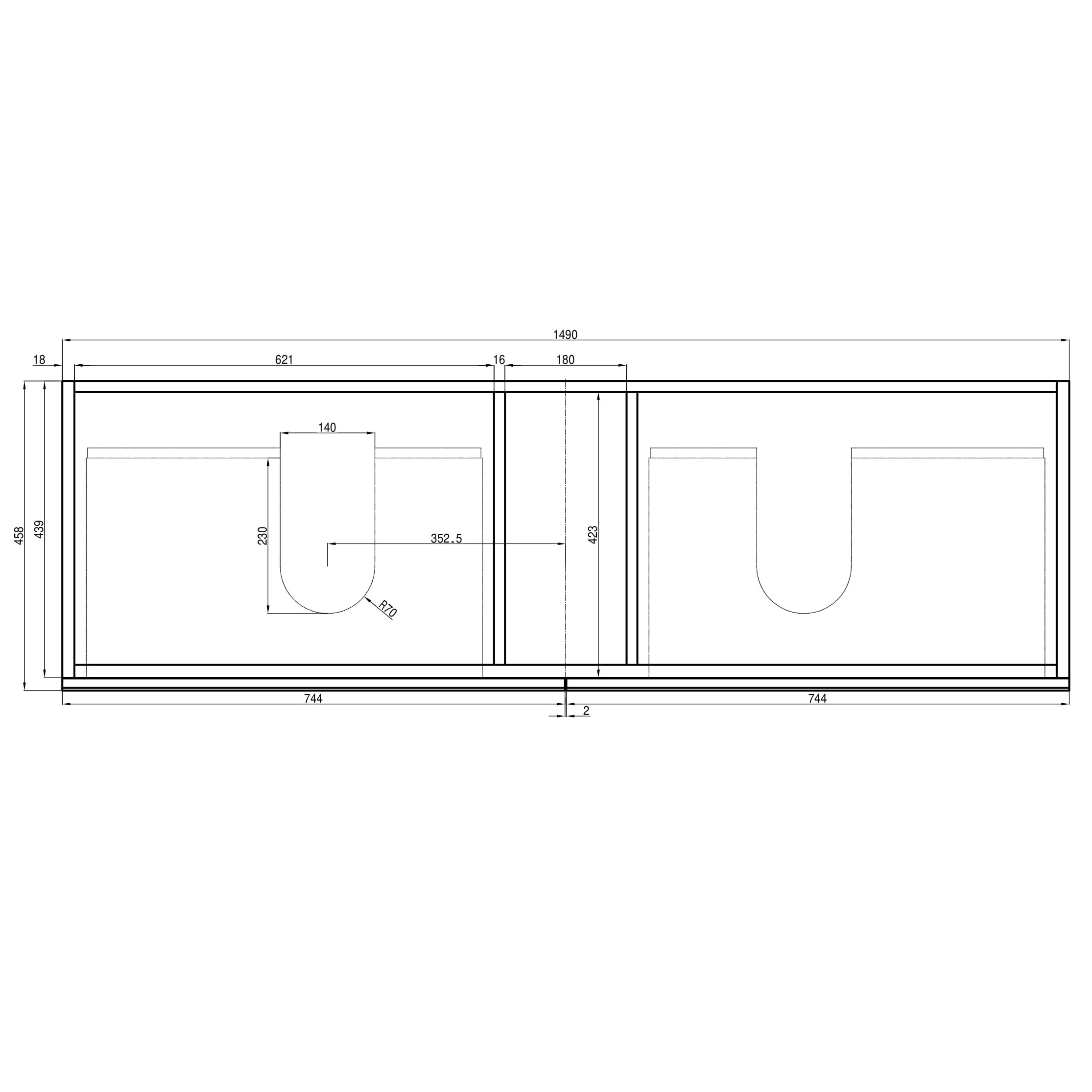 *Clearance* Alles Plus 1500mm Floor Standing Vanity Cabinet | Satin White | - Image 7