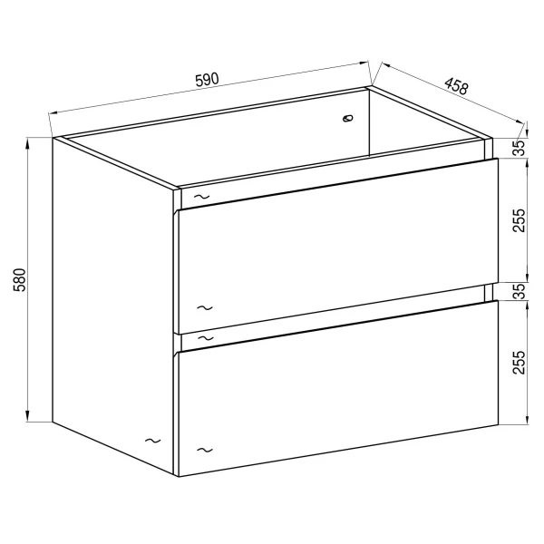 *Clearance* Alles Plus 600mm Wall Hung Vanity Cabinet | Satin White | - Image 7