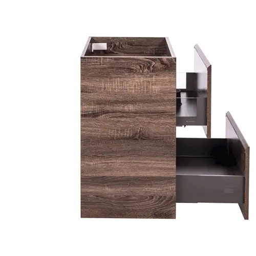*Clearance* Alles Plus 750mm Floor Standing Vanity Cabinet | Legna Noir Woodgrain | - Image 3