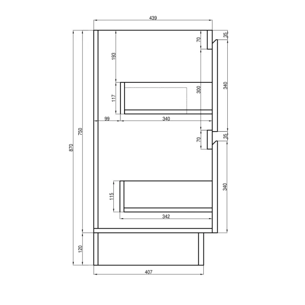 *Clearance* Alles Plus 750mm Floor Standing Vanity Cabinet | Satin White | - Image 7