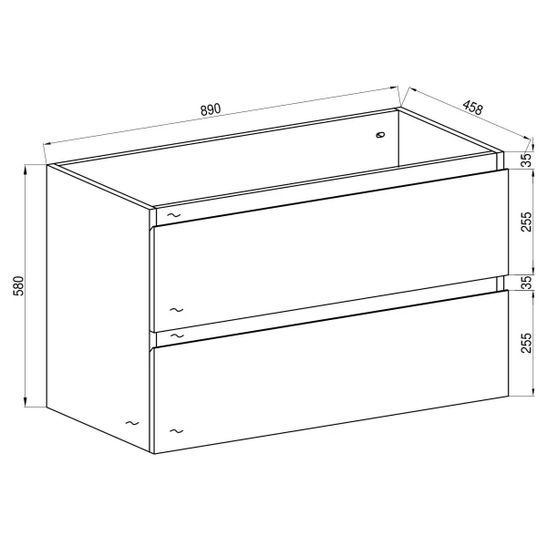 *Clearance* Alles Plus 900mm Wall Hung Vanity Cabinet | Legna Noir Woodgrain | - Image 6
