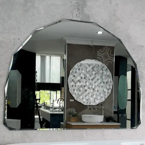 Arch Jewel 1200mm x 900mm Frameless Mirror with Jewelled Edge - Image 3