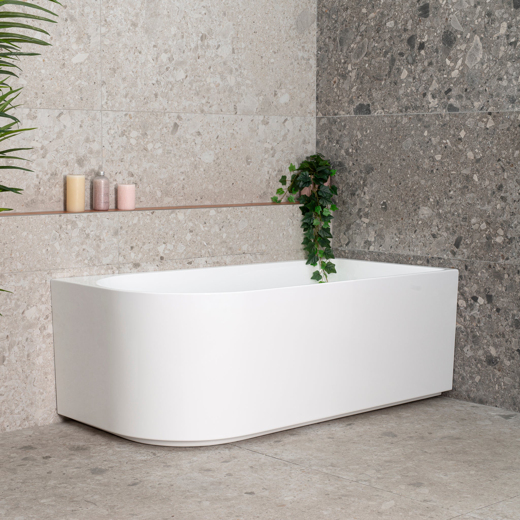 Arco 1500mm Right Corner Freestanding Bath, Gloss White - Image 7