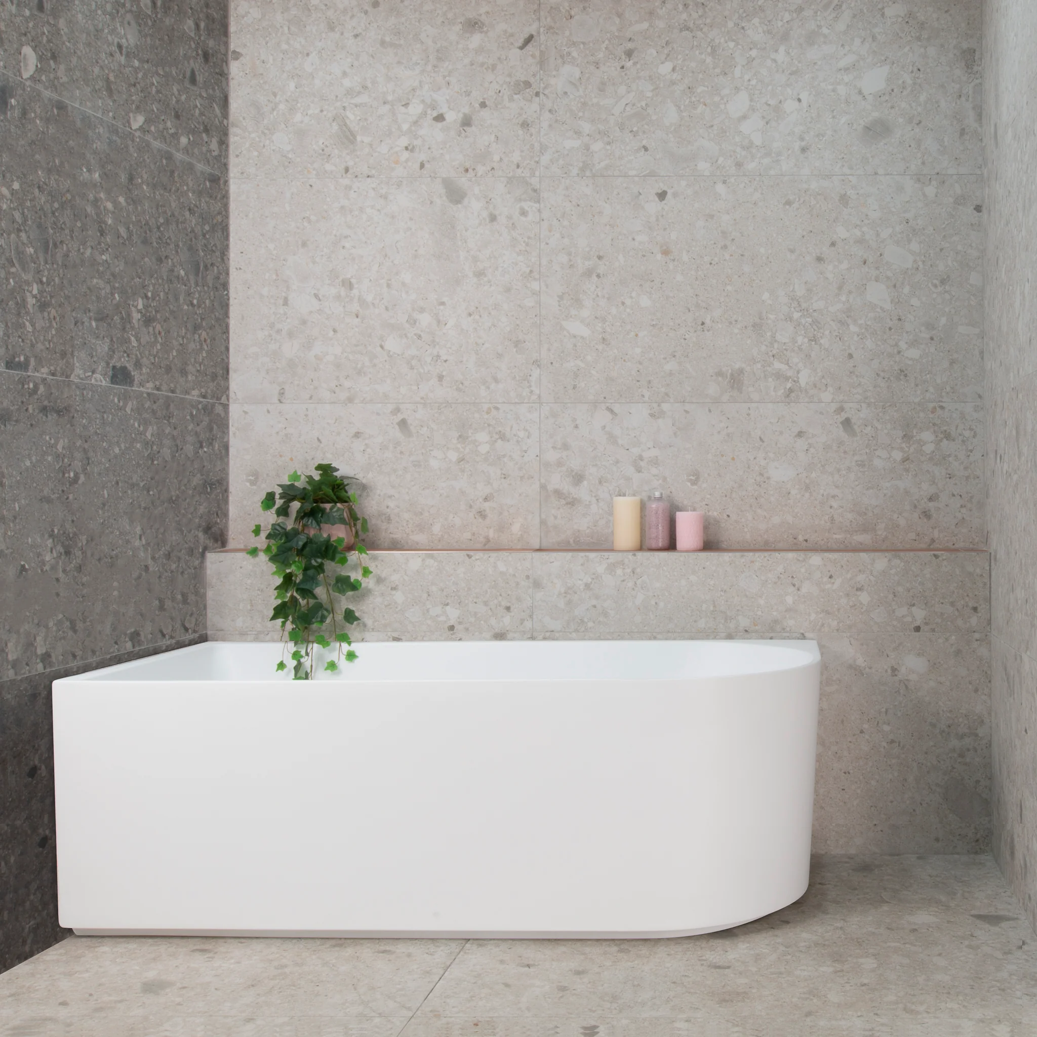 Arco 1600mm Left Corner Freestanding Bath, Matte White - Image 3