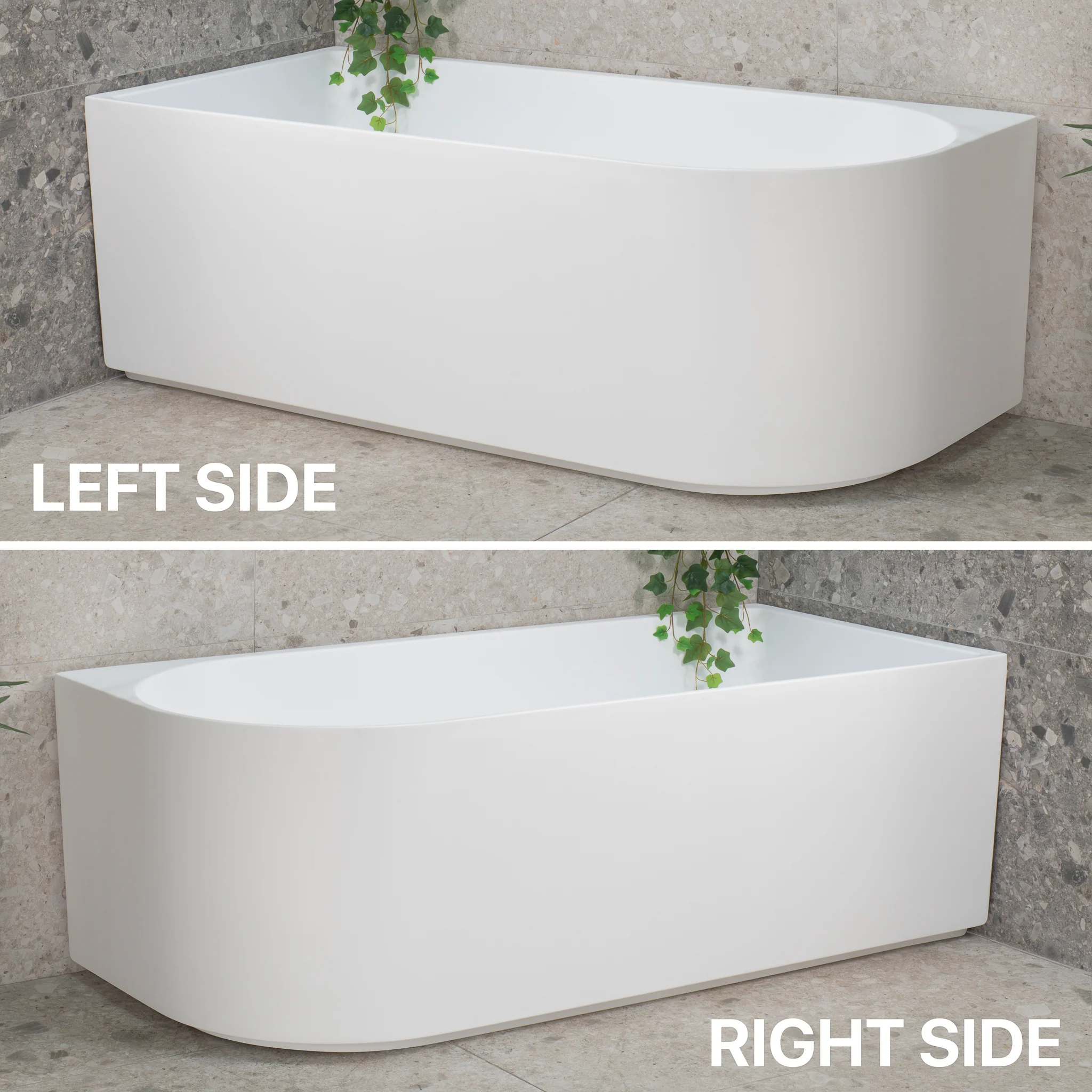 Arco 1600mm Left Corner Freestanding Bath, Matte White - Image 7