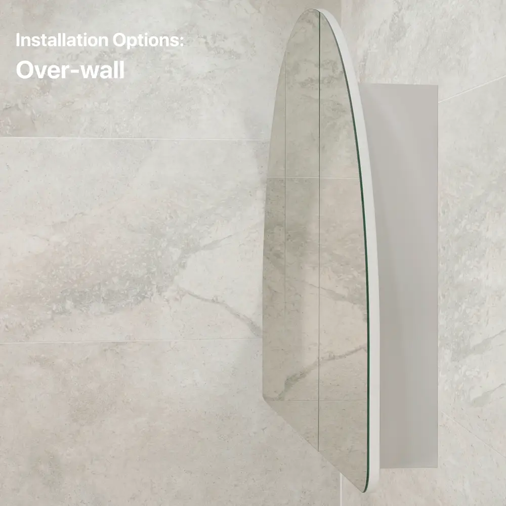 Arco Arch 1200mm x 800mm Mirrored Shaving Cabinet, Matte White - Image 6
