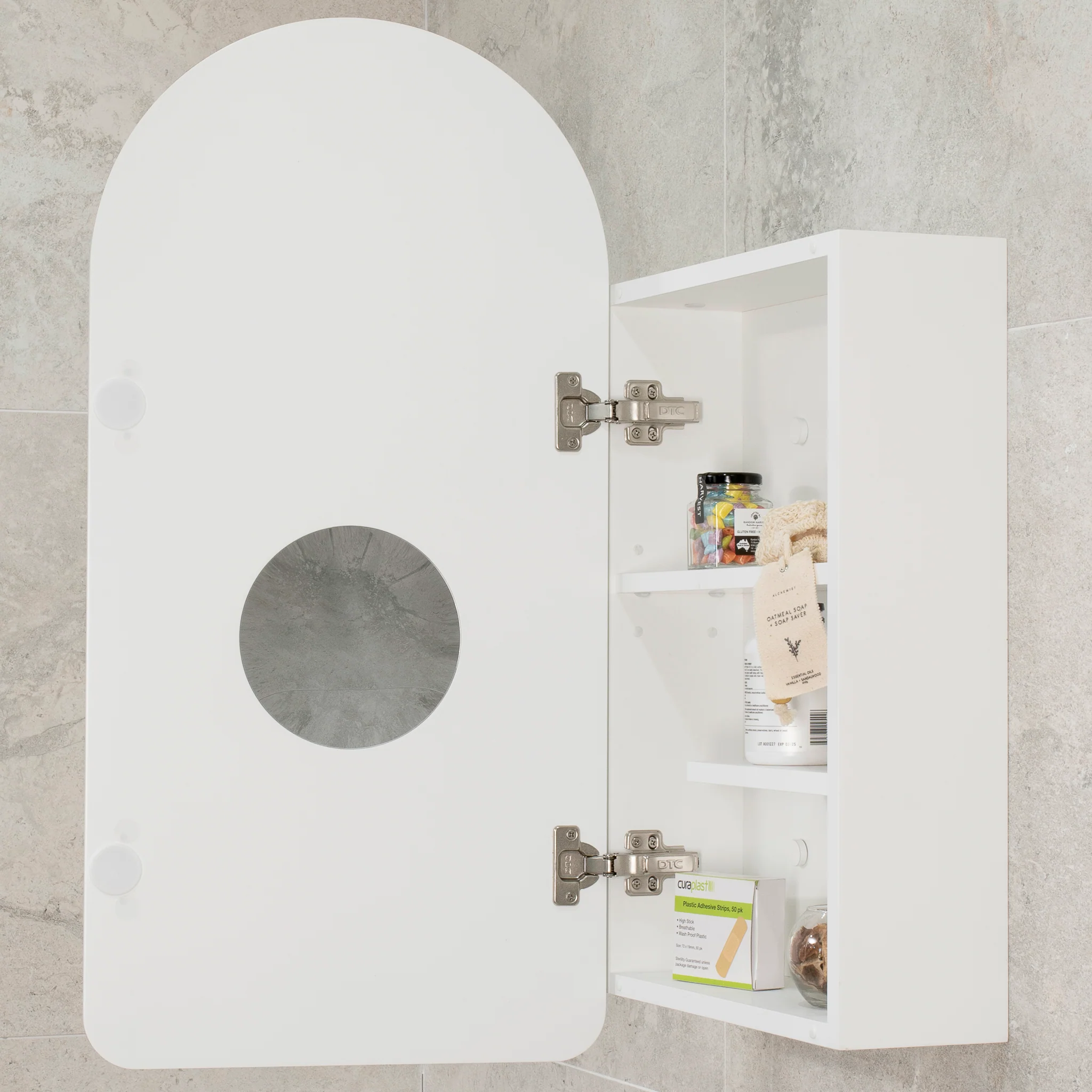 Arco Arch 400mm x 800mm Mirrored Shaving Cabinet, Matte White - Image 7