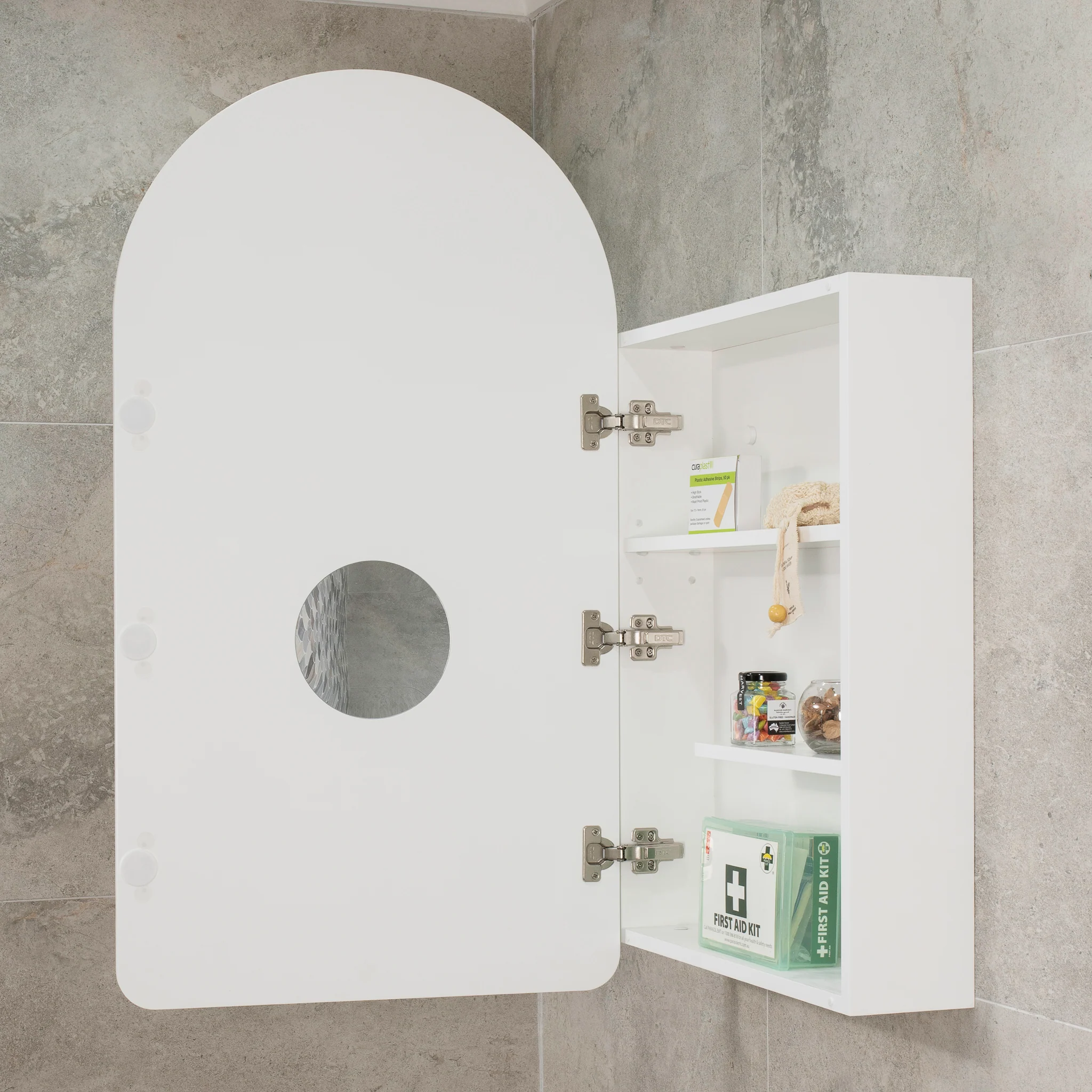 Arco Arch 550mm x 1000mm Mirrored Shaving Cabinet, Matte White - Image 6