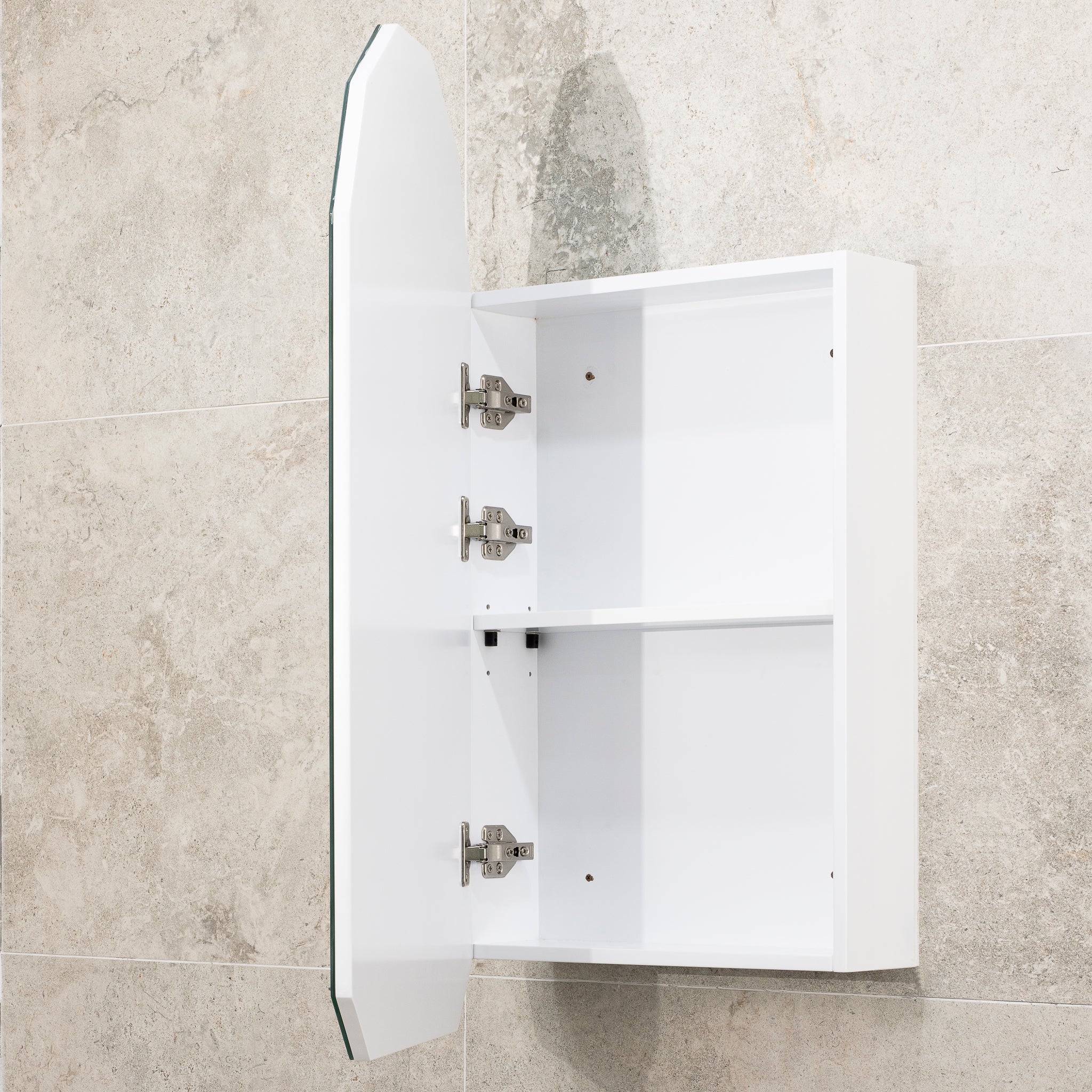 Arch Jewel 450mm x 900mm Mirrored Shaving Cabinet, Matte White - Image 4