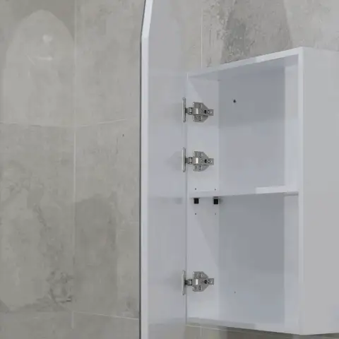Arch Jewel 450mm x 900mm Mirrored Shaving Cabinet, Matte White - Image 9
