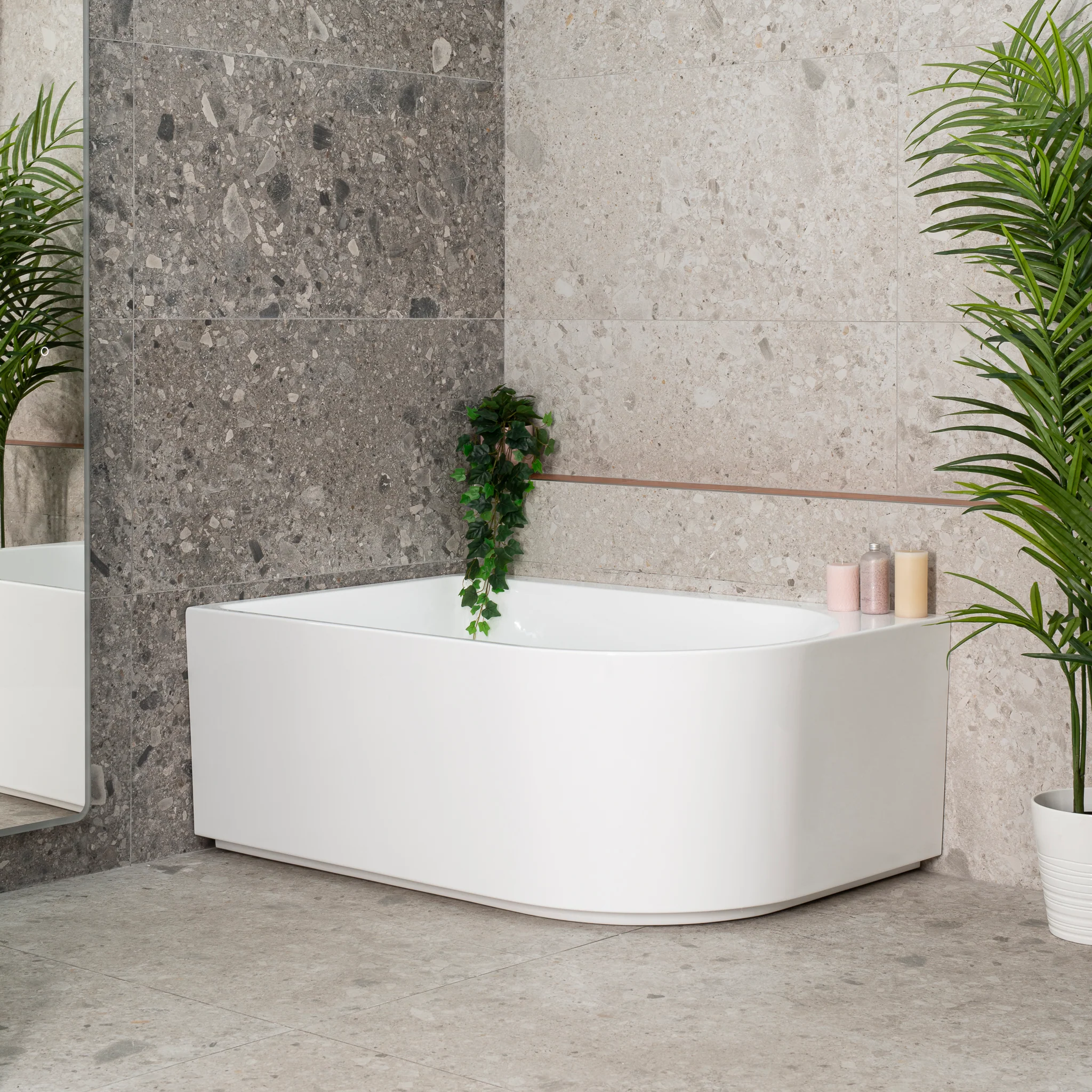 Arco Plus 1400mm Left Corner Freestanding Bath, Gloss White