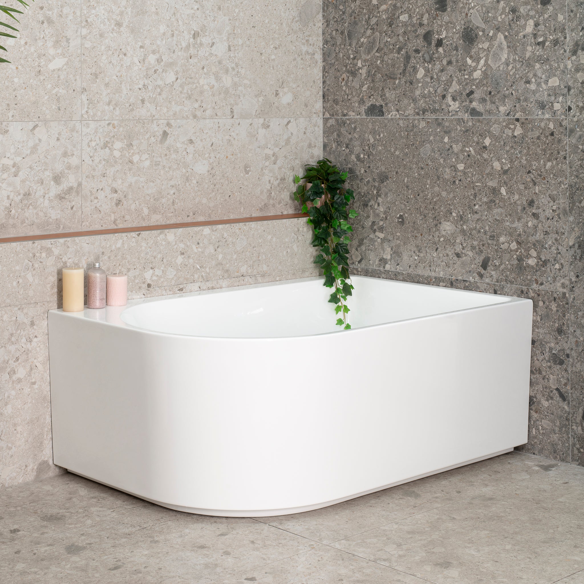 Arco Plus 1400mm Right Corner Freestanding Bath, Gloss White - Image 4
