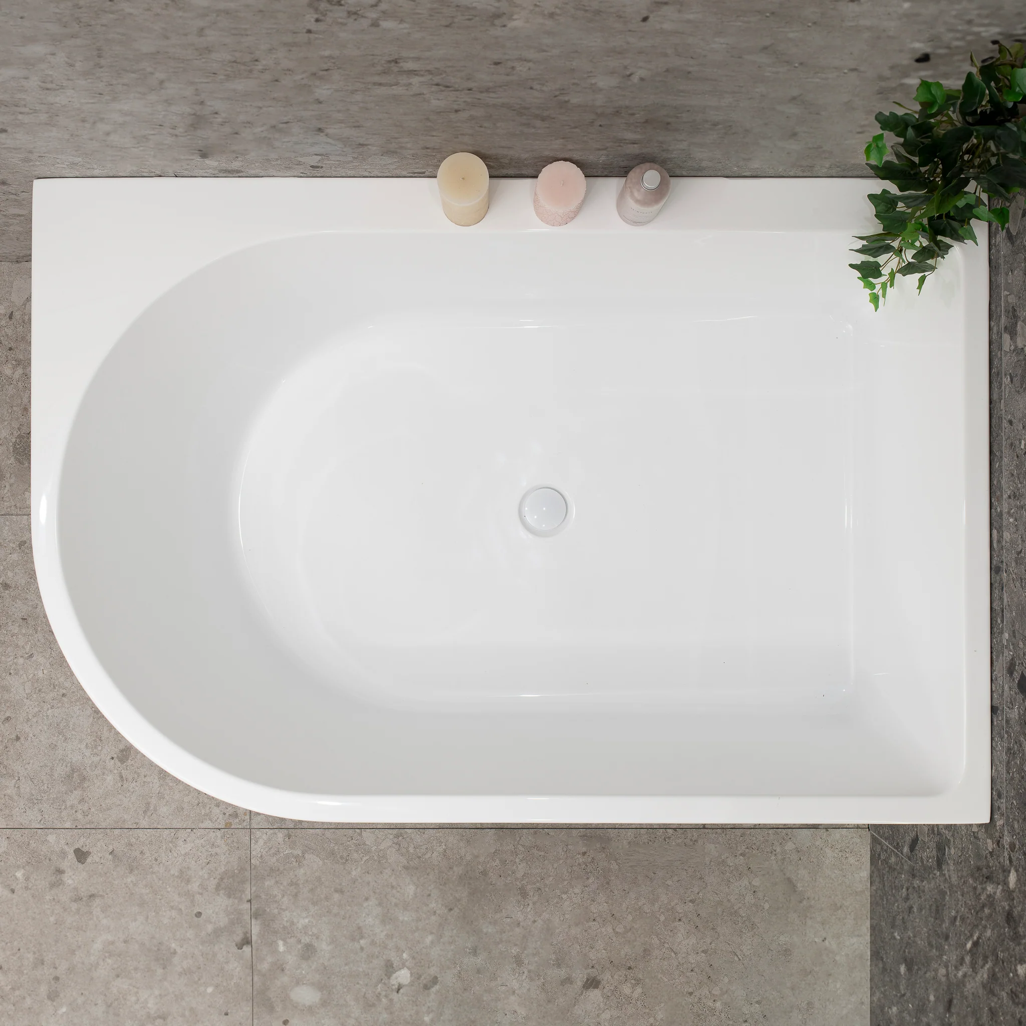 Arco Plus 1400mm Right Corner Freestanding Bath, Gloss White - Image 7