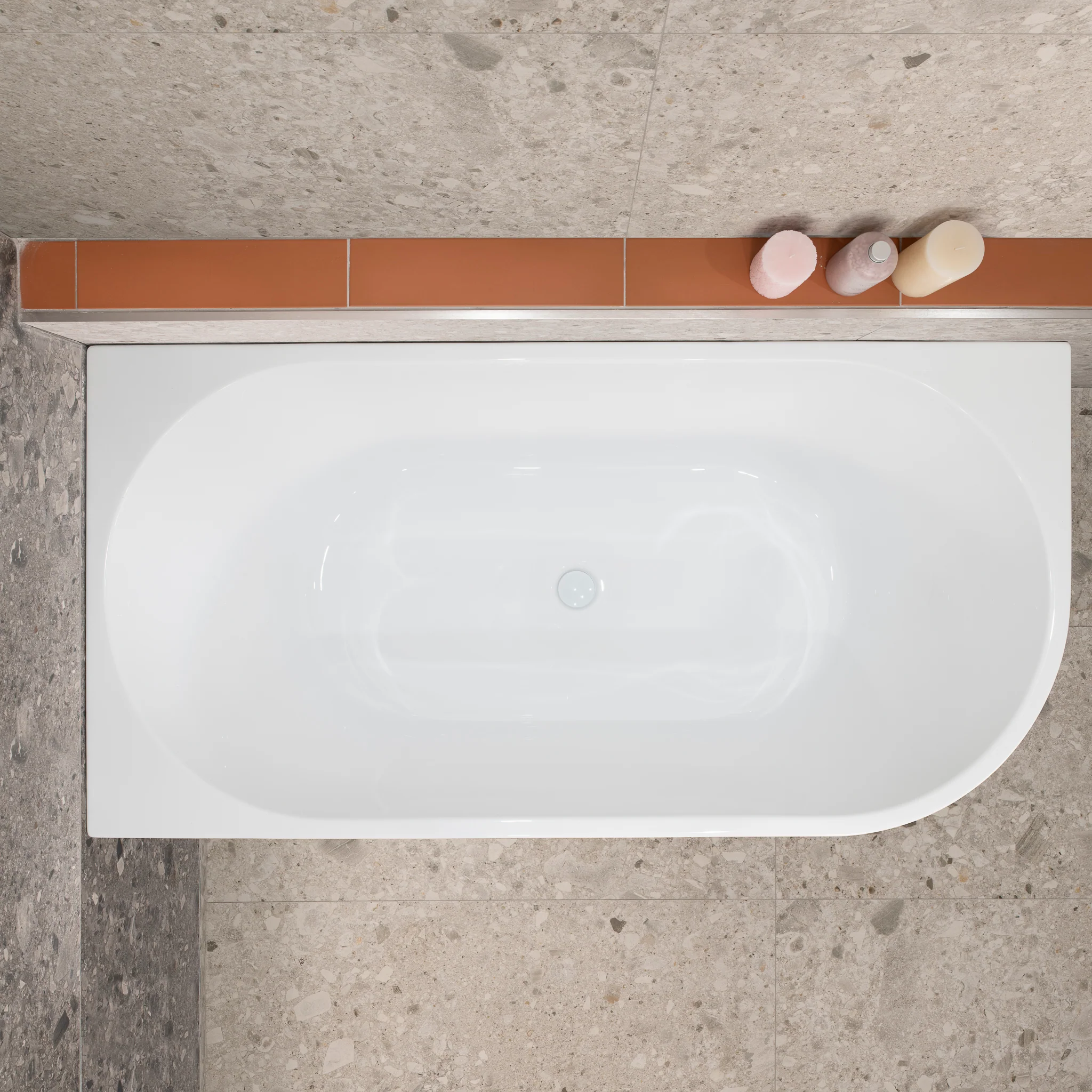 Avalon 1500mm Left Corner Freestanding Bath, Gloss White - Image 5