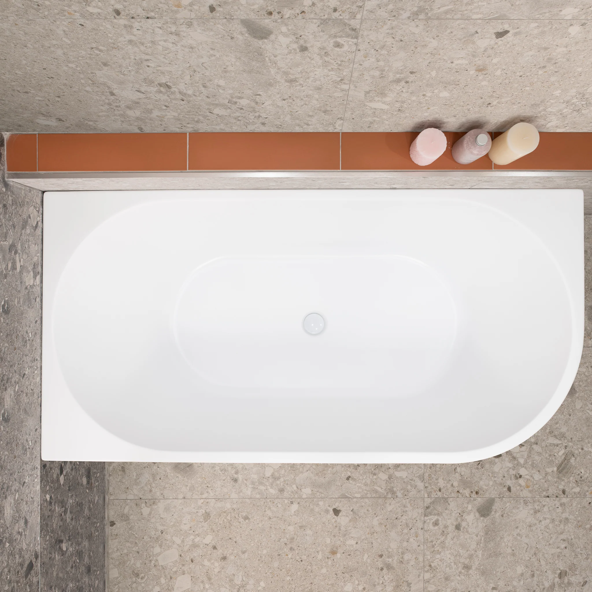 Avalon 1500mm Left Corner Freestanding Bath, Matte White - Image 5