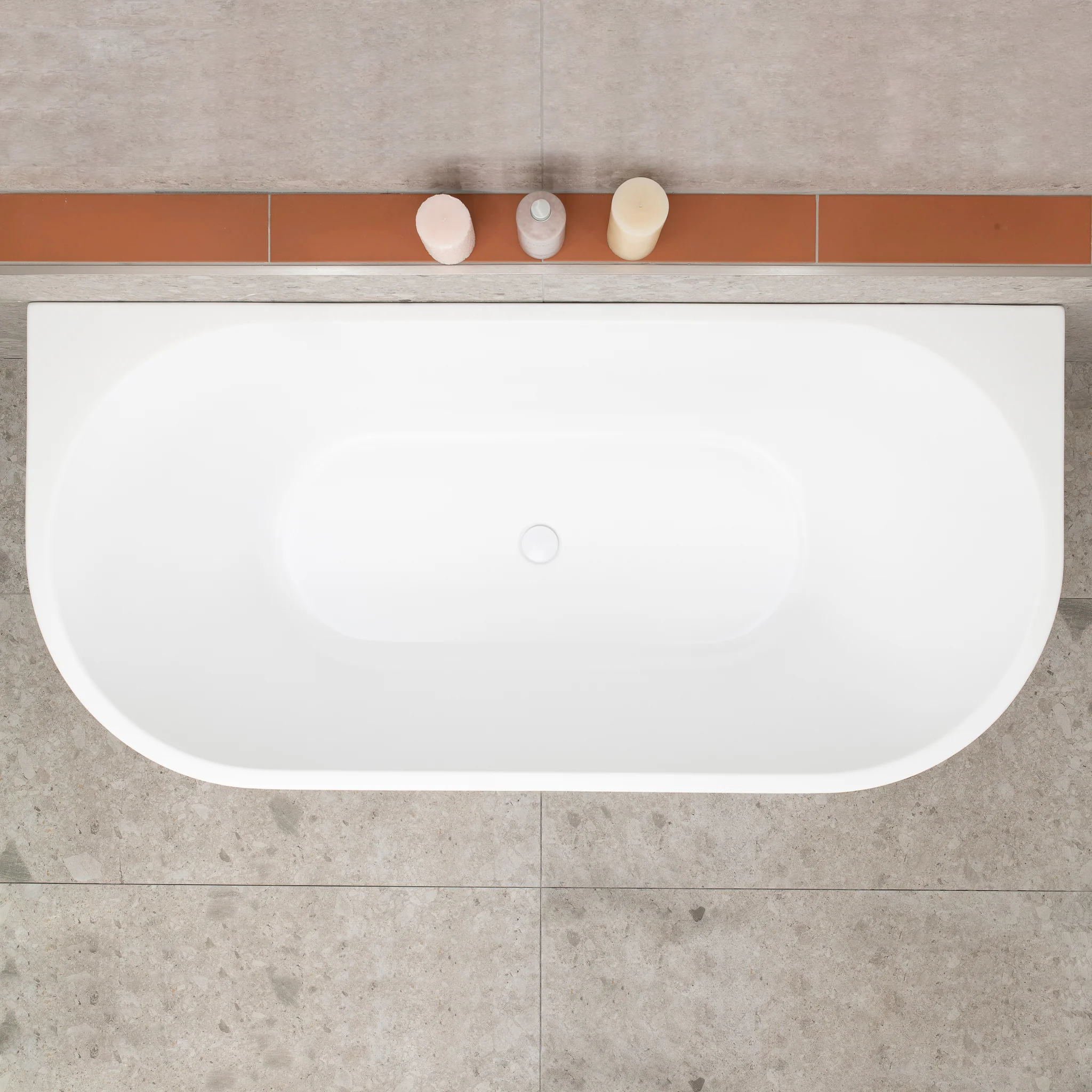 Avalon 1600mm Back to Wall Freestanding Bath, Matte White - Image 5