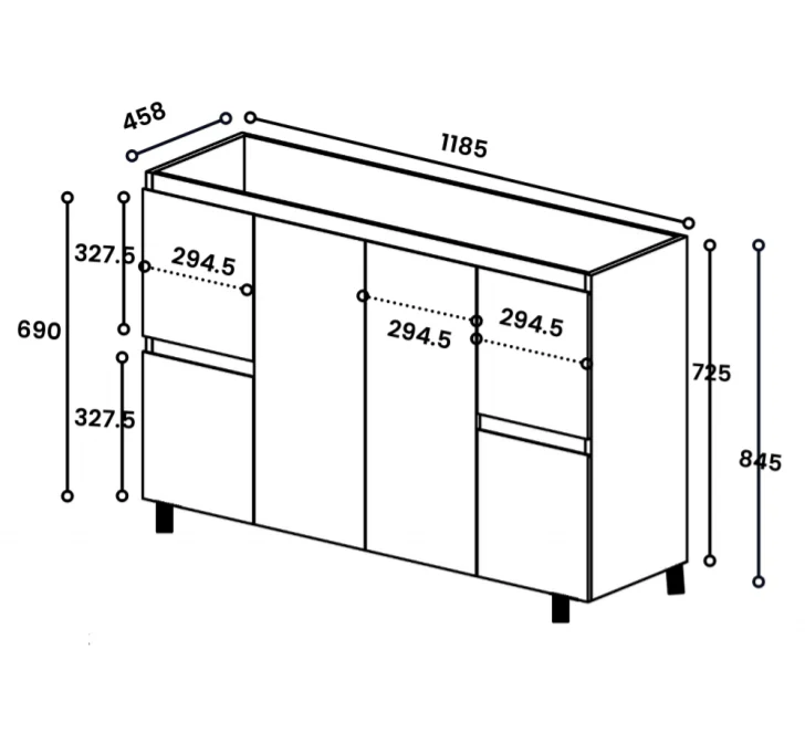 *Clearance* Avisé 1200mm Floor Standing Vanity Cabinet | Villara Oak Woodgrain | - Image 5