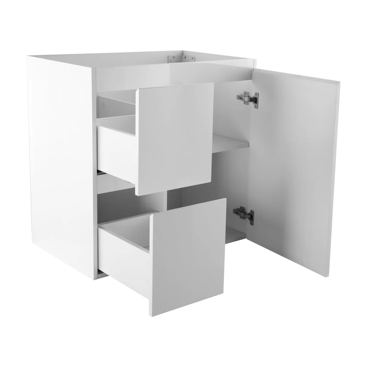 Avisé 750mm Floor Standing Vanity Cabinet with Drawers on the Left Side | Gloss White | - Image 3