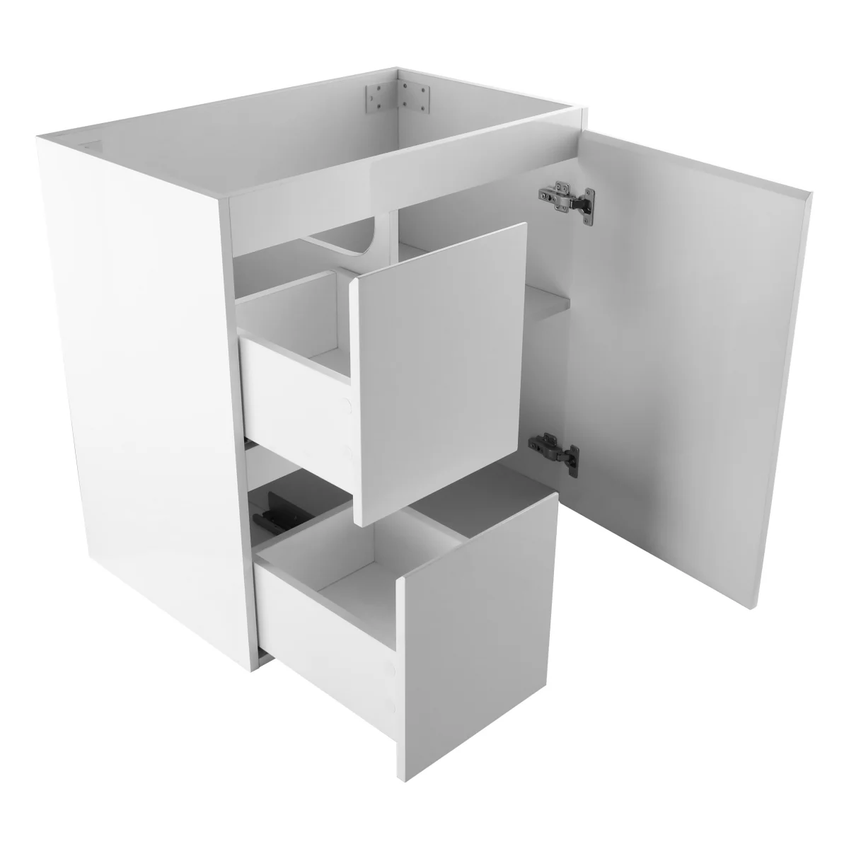 Avisé 750mm Floor Standing Vanity Cabinet with Drawers on the Left Side | Gloss White | - Image 4