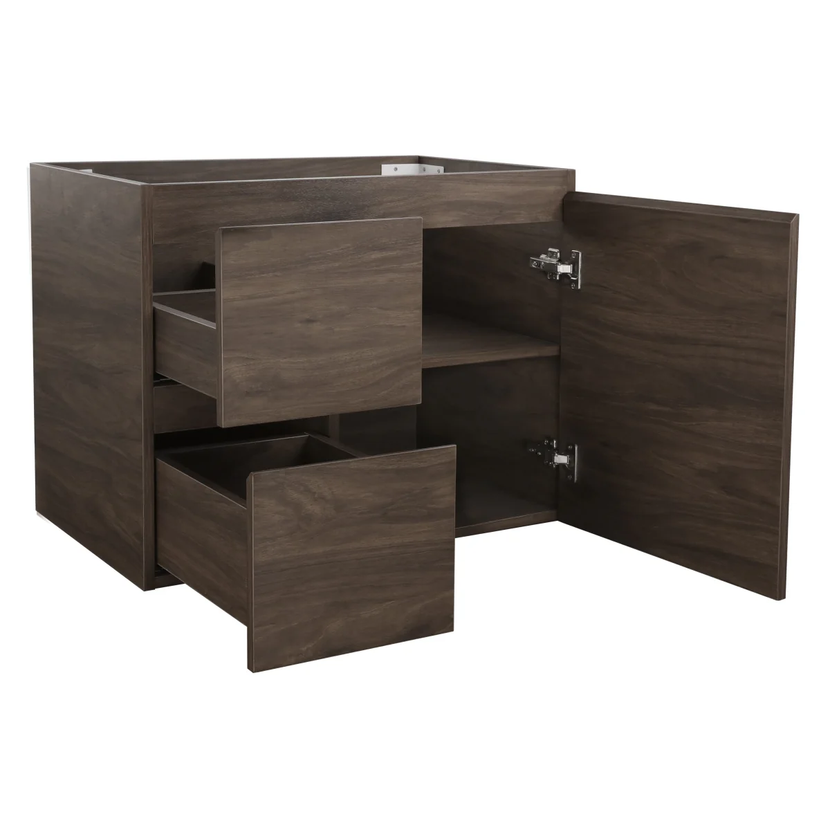 *Clearance* Avisé 750mm Wall Hung Vanity Cabinet with Drawers on the Left Side | Acacia Ash Woodgrain | - Image 3