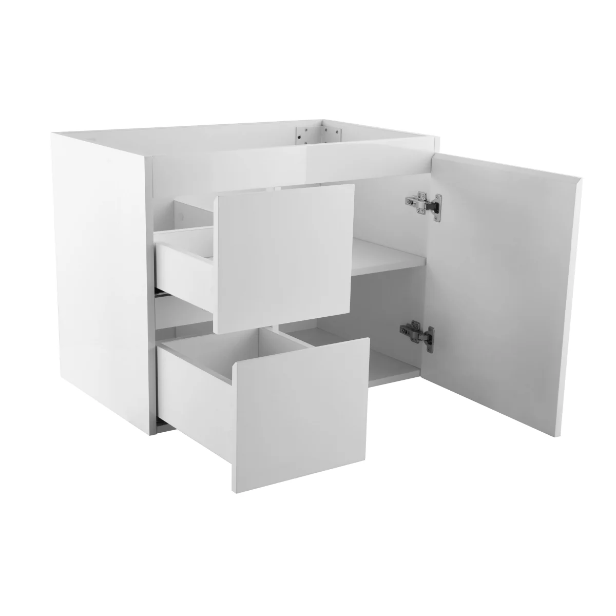 Avisé 750mm Wall Hung Vanity Cabinet with Drawers on the Left Side | Gloss White | - Image 3