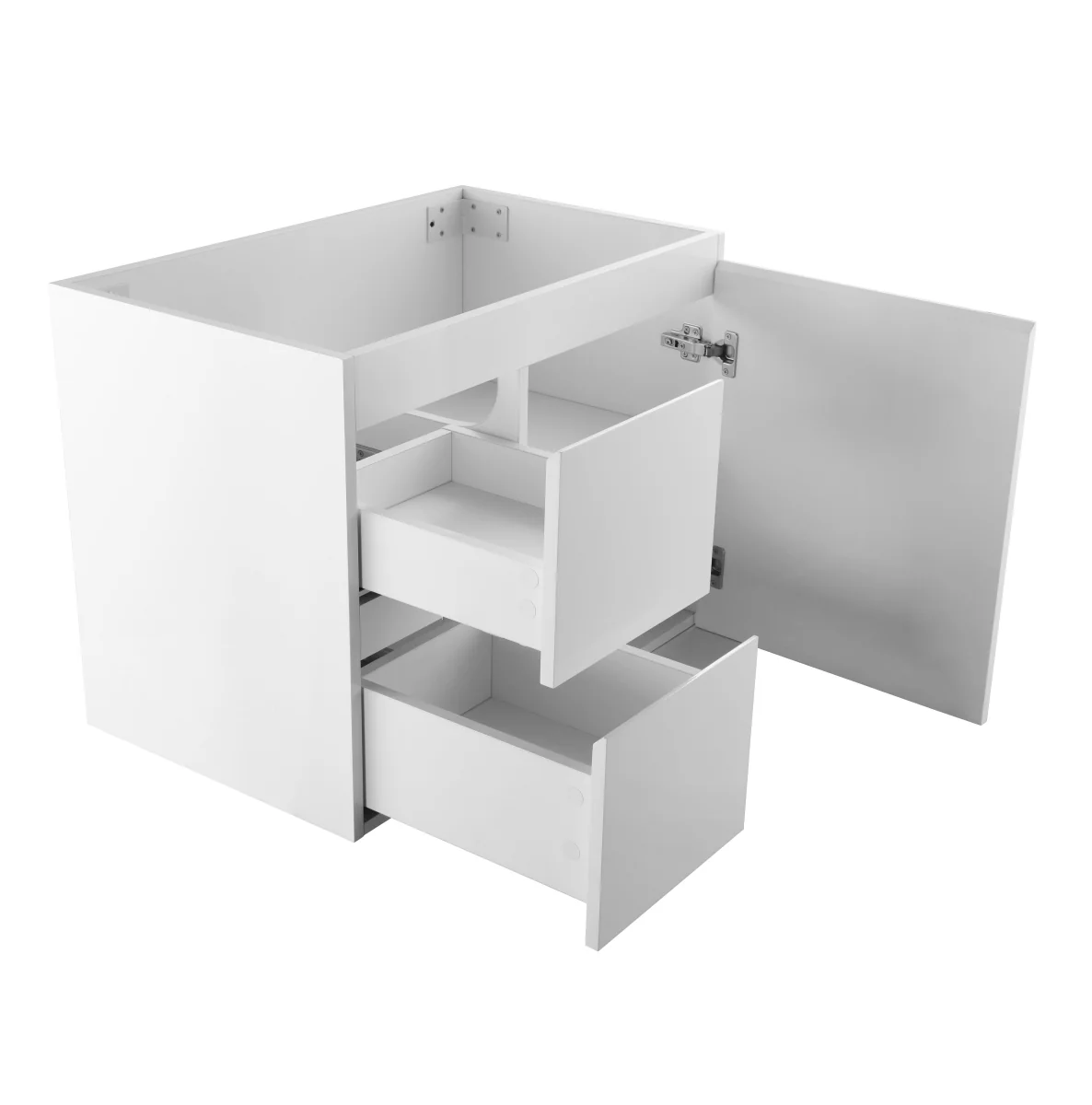 Avisé 750mm Wall Hung Vanity Cabinet with Drawers on the Left Side | Gloss White | - Image 4