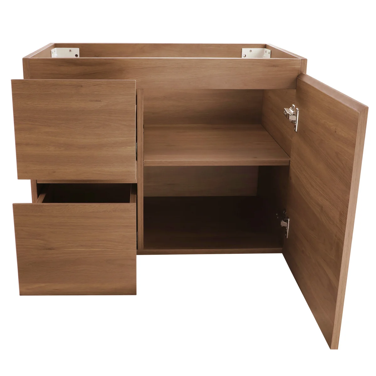 *Clearance* Avisé 750mm Wall Hung Vanity Cabinet with Drawers on the Left Side | Villara Oak Woodgrain | - Image 2