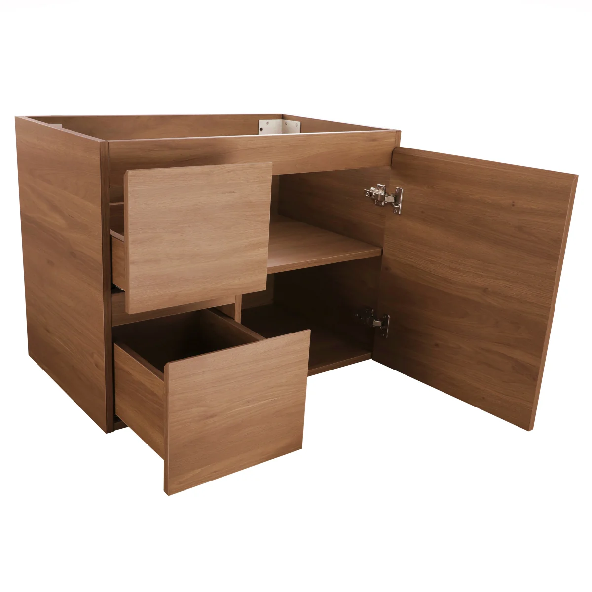 *Clearance* Avisé 750mm Wall Hung Vanity Cabinet with Drawers on the Left Side | Villara Oak Woodgrain | - Image 3