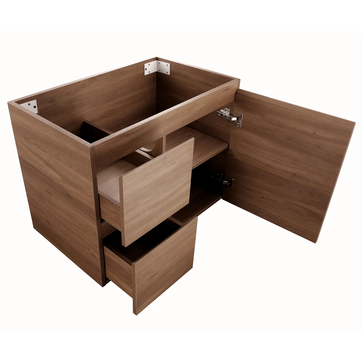 *Clearance* Avisé 750mm Wall Hung Vanity Cabinet with Drawers on the Left Side | Villara Oak Woodgrain | - Image 4