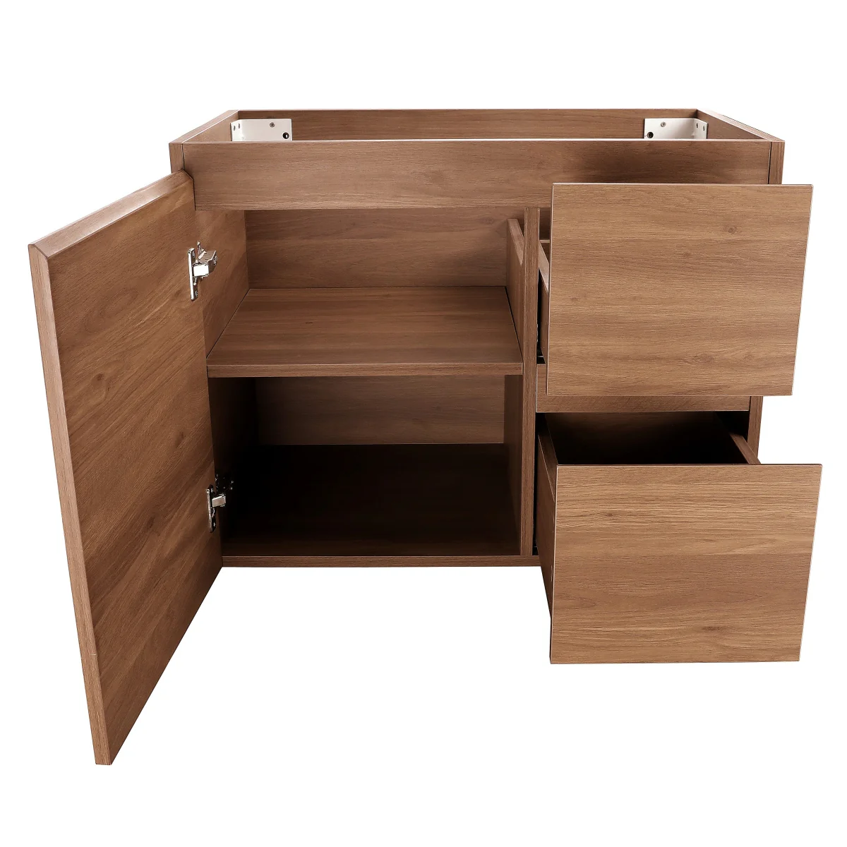 *Clearance* Avisé 750mm Wall Hung Vanity Cabinet with Drawers on the Right Side | Villara Oak Woodgrain | - Image 3