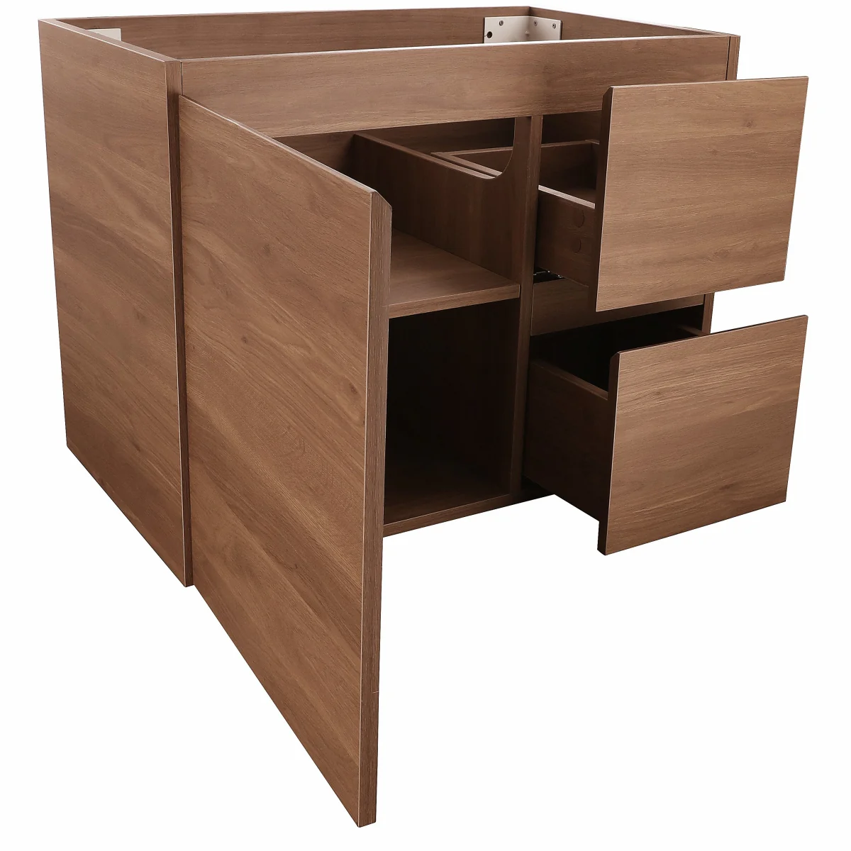 *Clearance* Avisé 750mm Wall Hung Vanity Cabinet with Drawers on the Right Side | Villara Oak Woodgrain | - Image 4