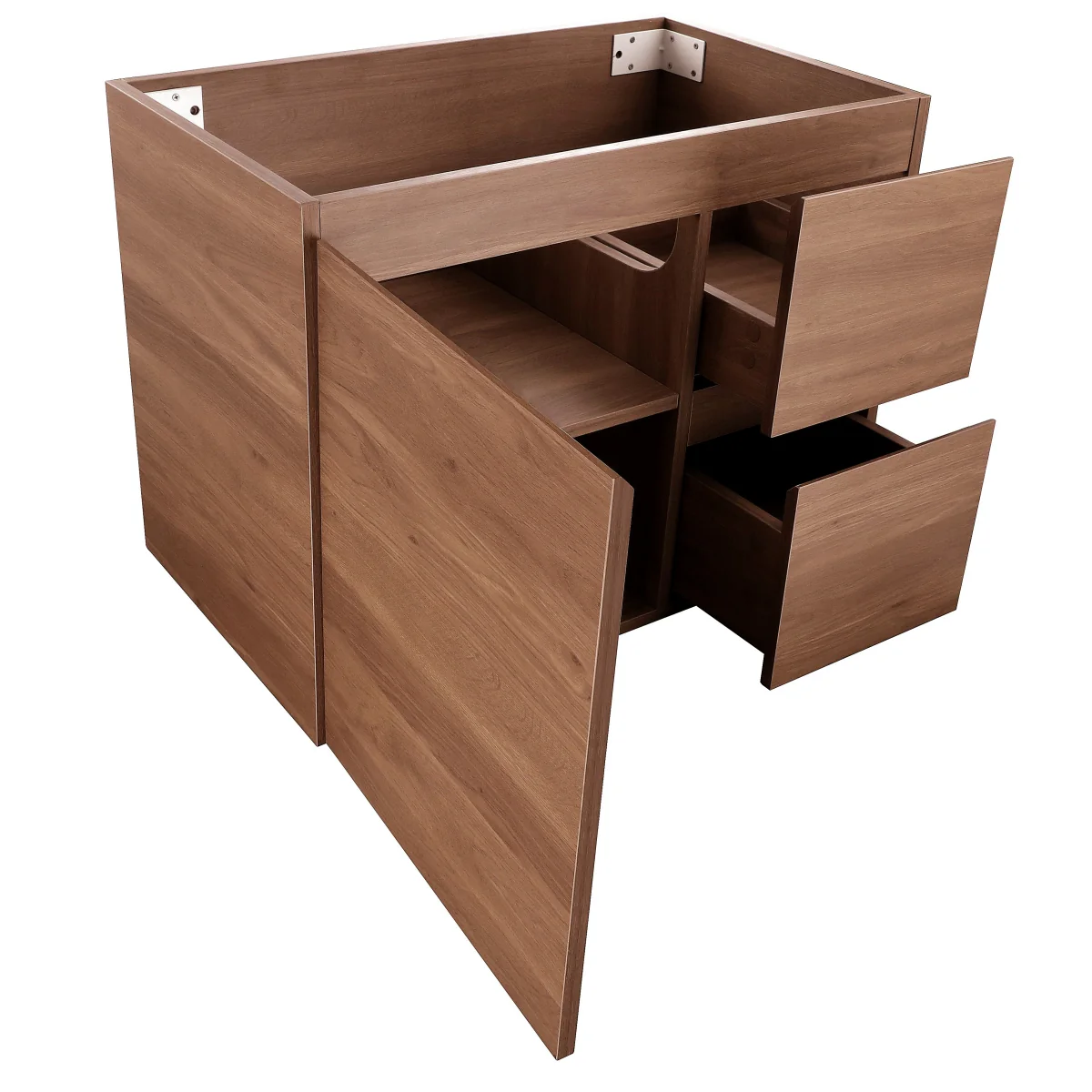 *Clearance* Avisé 750mm Wall Hung Vanity Cabinet with Drawers on the Right Side | Villara Oak Woodgrain | - Image 5
