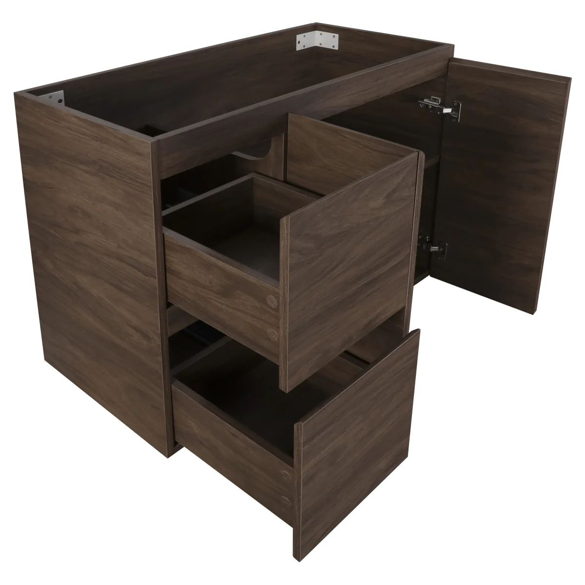 *Clearance* Avisé 900mm Floor Standing Vanity Cabinet with Drawers on the Left Side | Acacia Ash Woodgrain | - Image 4