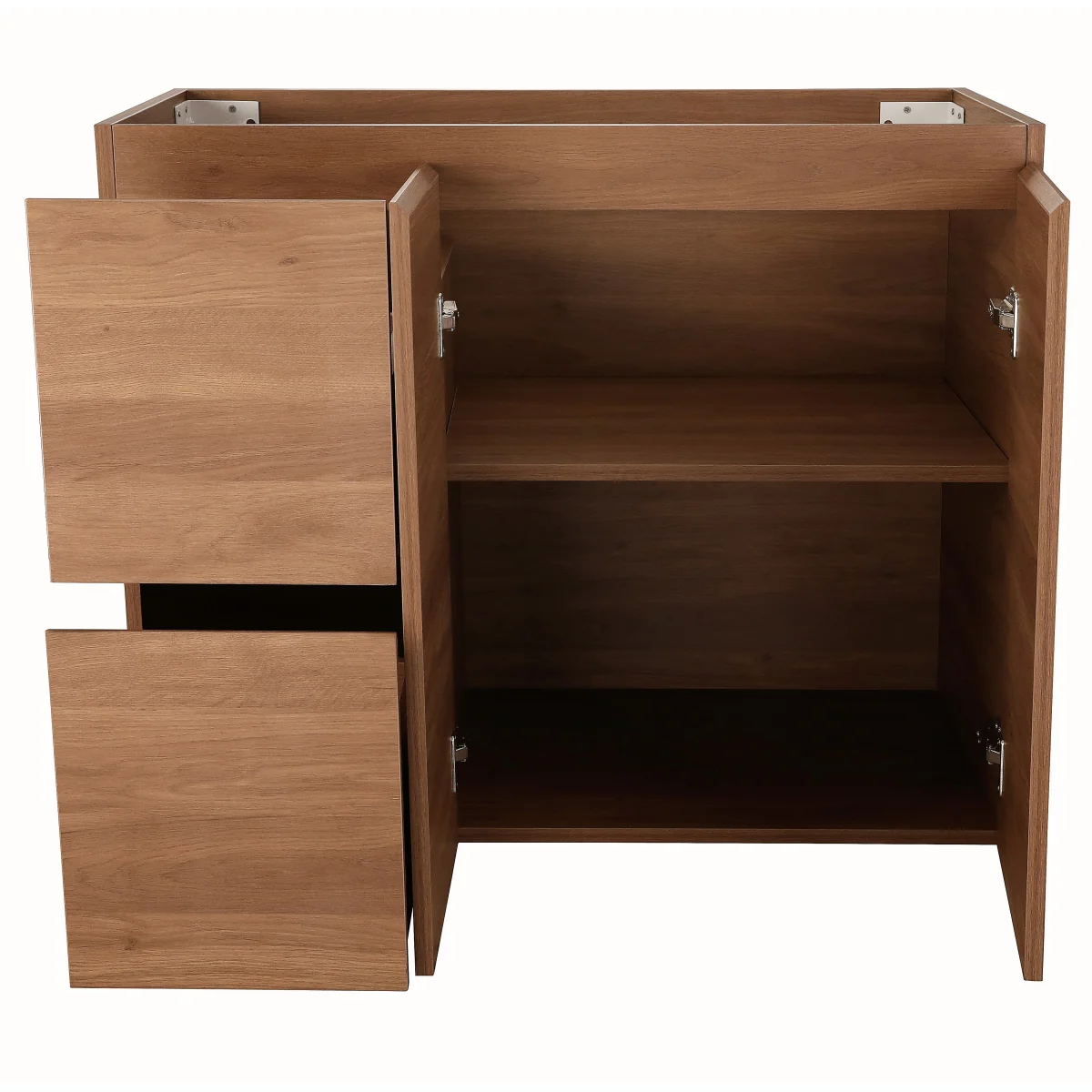 *Clearance* Avisé 900mm Floor Standing Vanity Cabinet with Drawers on the Left Side | Villara Oak Woodgrain | - Image 2