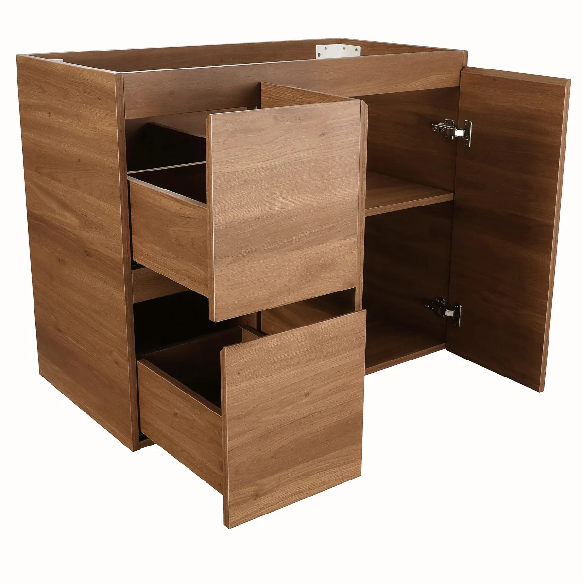 *Clearance* Avisé 900mm Floor Standing Vanity Cabinet with Drawers on the Left Side | Villara Oak Woodgrain | - Image 3