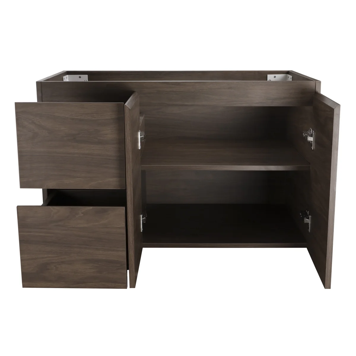 *Clearance* Avisé 900mm Wall Hung Vanity Cabinet with Drawers on the Left Side | Acacia Ash Woodgrain | - Image 4