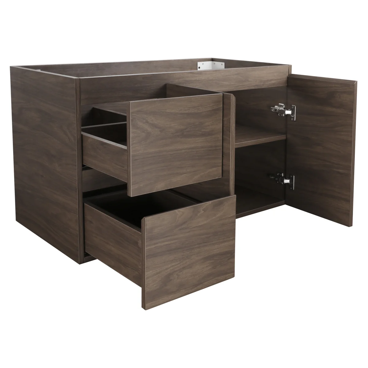 *Clearance* Avisé 900mm Wall Hung Vanity Cabinet with Drawers on the Left Side | Acacia Ash Woodgrain | - Image 5