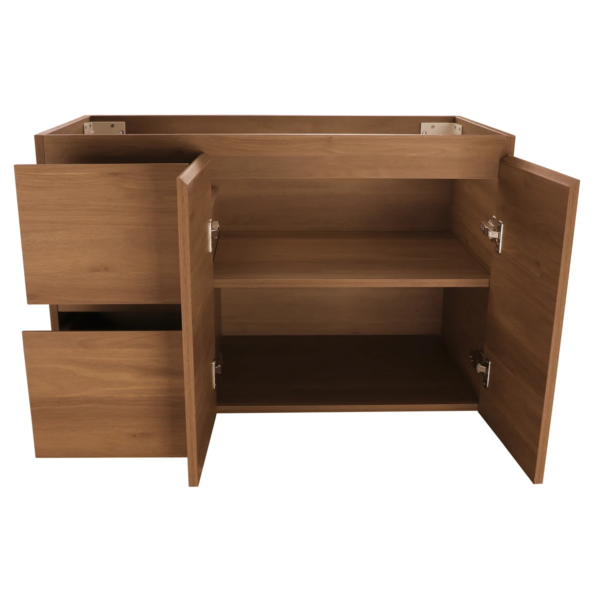 *Clearance* Avisé 900mm Wall Hung Vanity Cabinet with Drawers on the Left Side | Villara Oak Woodgrain | - Image 2