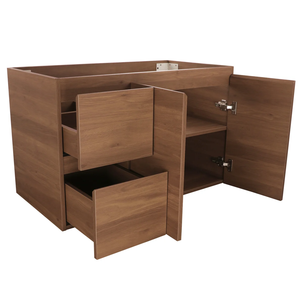 *Clearance* Avisé 900mm Wall Hung Vanity Cabinet with Drawers on the Left Side | Villara Oak Woodgrain | - Image 3