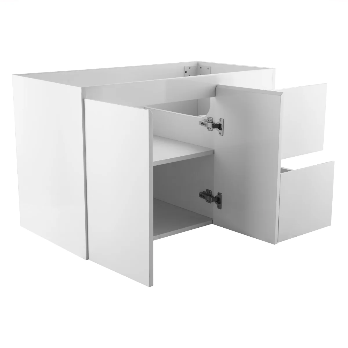 Avisé 900mm Wall Hung Vanity Cabinet with Drawers on the Right Side | Gloss White | - Image 3