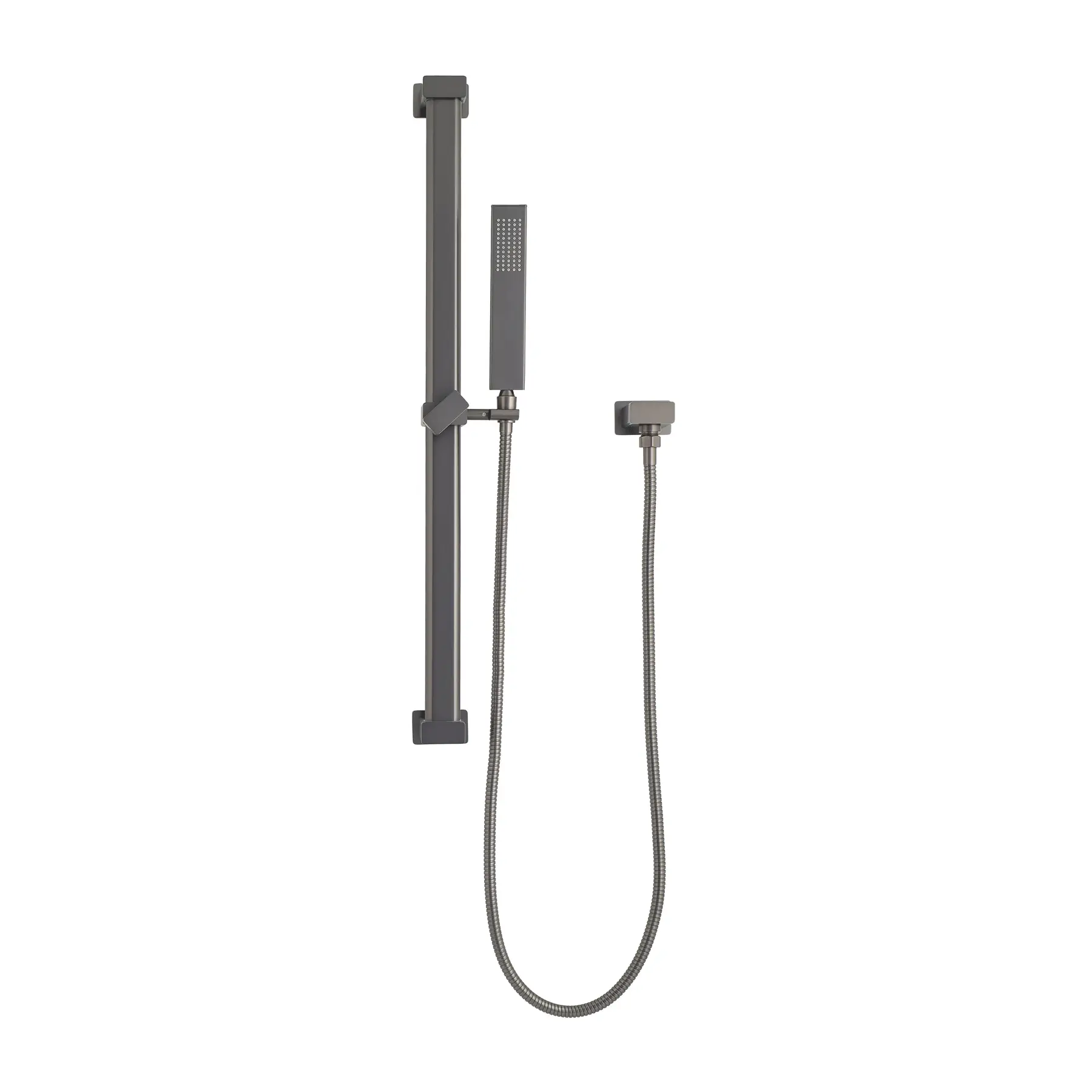 Block Square Hand Shower on Rail, Brushed Gunmetal - Image 2