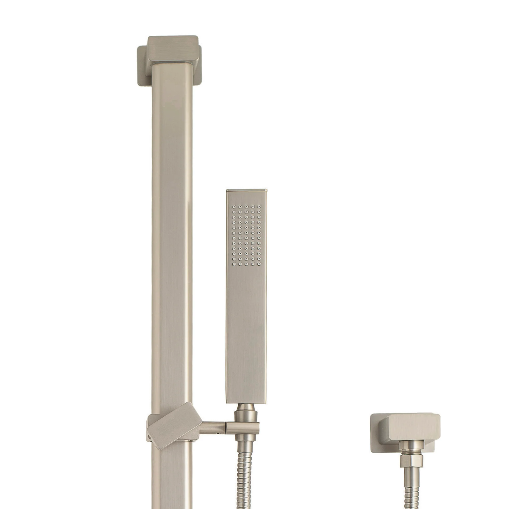 Block Square Hand Shower on Rail, Brushed Nickel - Image 3